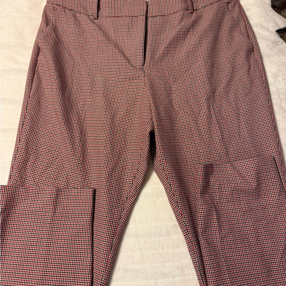 Talbots Red and Blue Patterned Ankle Pants